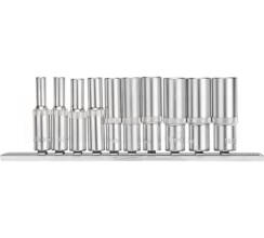 Набор удлиненных торцевых головок 1/4, шестигранные, CrV, 10 шт., 4-13мм REXANT