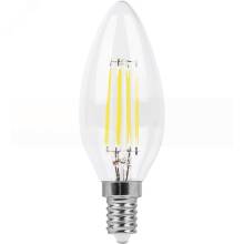 Лампа светодиодная LED 11вт Е14 теплый свеча FILAMENT